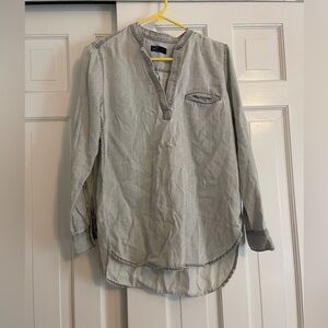 GAP Light Gray Long Sleeve Pullover Blouse